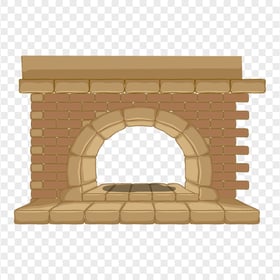Vector Cartoon Stone Fireplace Chimney Without Fire PNG