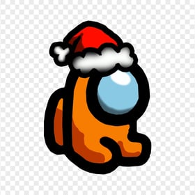 HD Orange Among Us Mini Crewmate Character Baby Santa Hat PNG