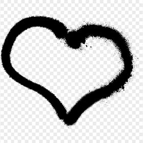 HD Black Spray Paint Grunge Outline Heart PNG