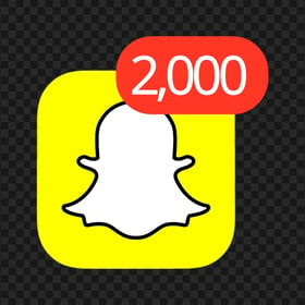 Snapchat Square App Icon With 2000 Notifications