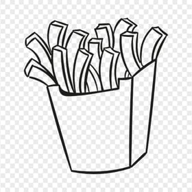 PNG Outline Clipart French Fries Cup