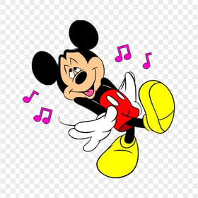 Mickey Mouse Listening To Music PNG Image