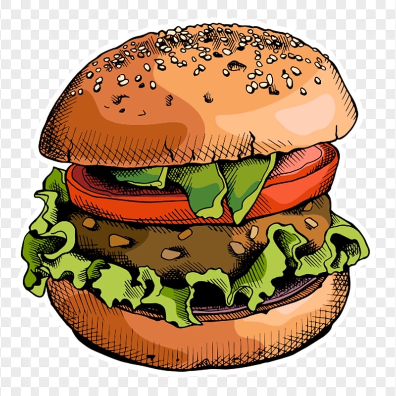 Comic Vector Burger Fast Food FREE PNG