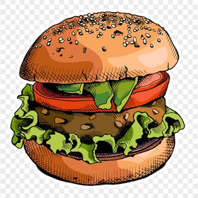 Comic Vector Burger Fast Food FREE PNG