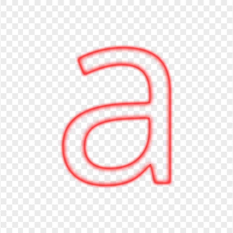 HD A Neon Letter Alphabet Outline Red Color PNG