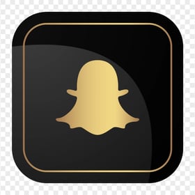 HD Snapchat Square Luxury Black & Gold Logo Icon PNG