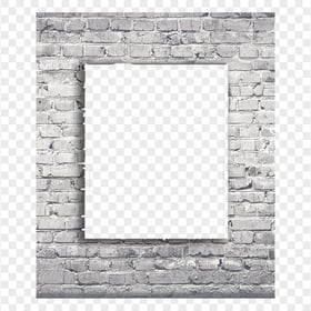 Gray Brick Wall Frame HD PNG