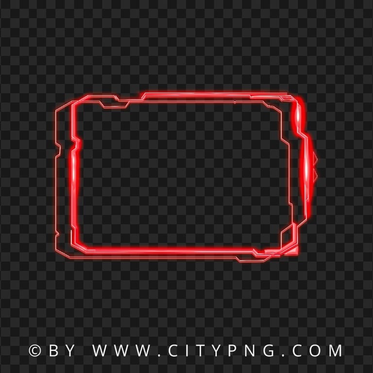 Glowing Technology Futuristic Red Frame PNG Image