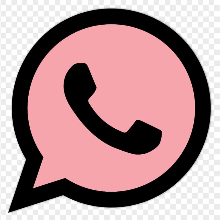 HD Pink & Black Wa Whatsapp App Logo Icon PNG