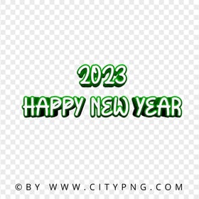 HD 2023 Happy New Year 3D Green Text PNG