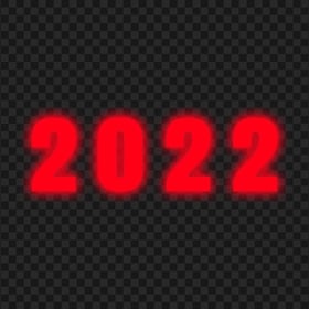 Red Glowing 2022 Text Download PNG
