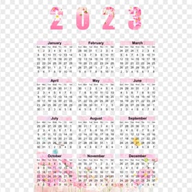 Pink Floral 2023 Calendar PNG
