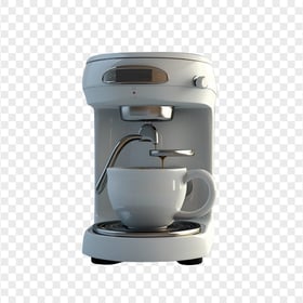 White Electric Coffee Maker HD Transparent Background