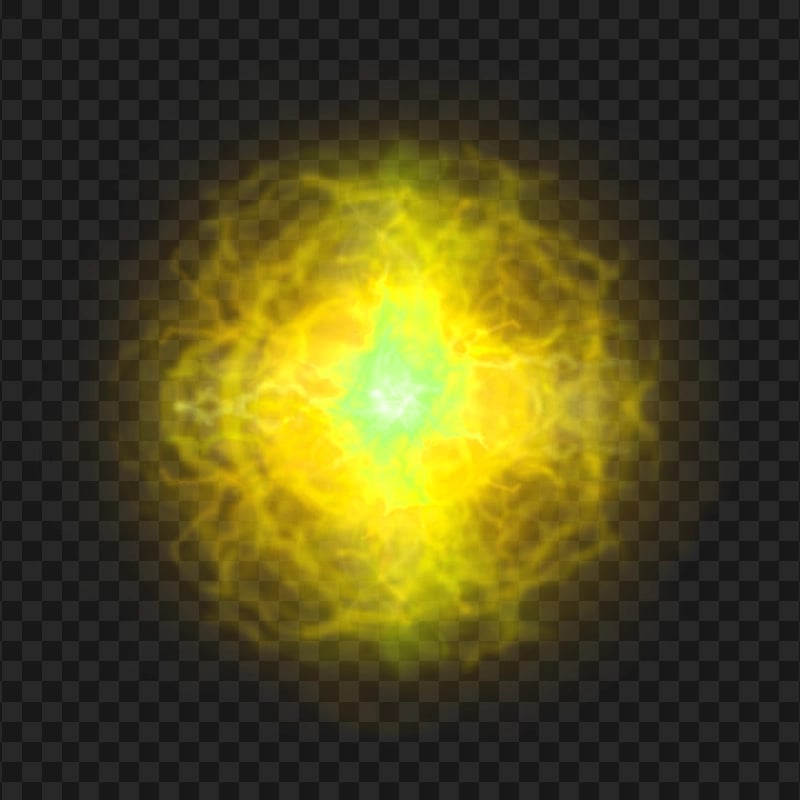 HD Yellow Light Energy Ball Effect PNG