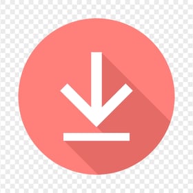 Flat Circle Round Red Download Button Icon PNG