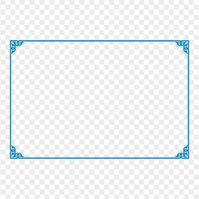 HD Blue Certificate Frame PNG