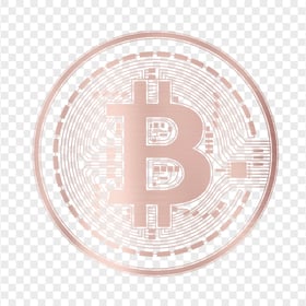 HD Rose Gold Bitcoin Crypto Blockchain Coin Icon PNG