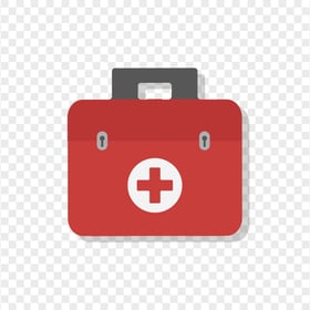 Flat First Aid Medical Emergency Bag Red Icon