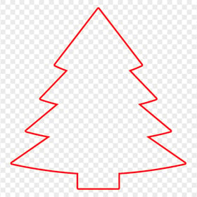 HD Red Outline Christmas Tree Clipart PNG