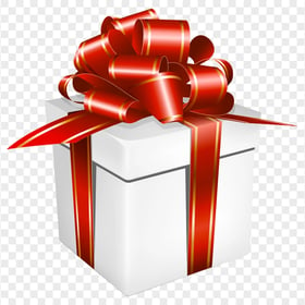 Red & White Gift Box illustration PNG Image