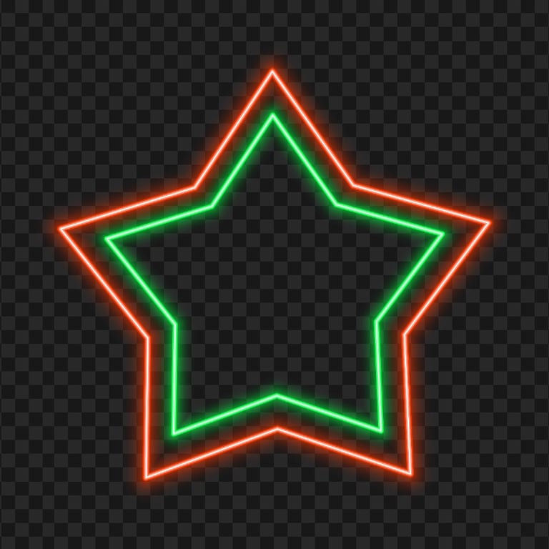HD Glowing Red & Green Neon Star Transparent PNG | Citypng