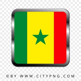 Senegal Square Metal Framed Flag Icon PNG