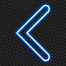 HD Neon Blue Arrow Head Left Icon PNG