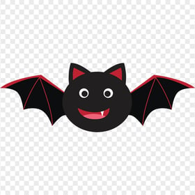 Black & Red Vampire Bat Halloween Cartoon