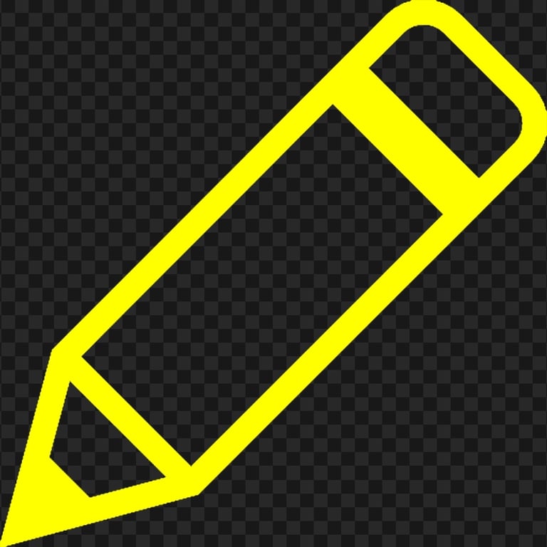 HD Yellow Outline Short Pencil Icon PNG