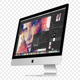 HD Photoshop Opened On iMac Screen PNG