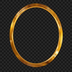 HD Oval Luxury Gold Frame Transparent PNG