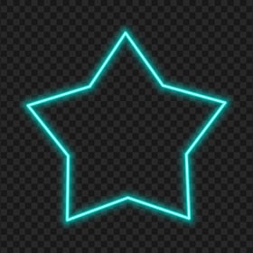 Blue Turquoise Glowing Neon Star HD PNG