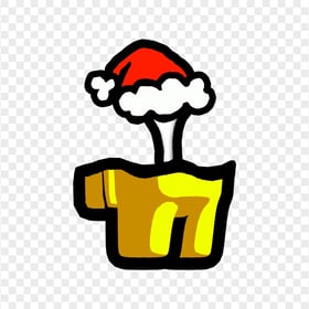 HD Yellow Among Us Crewmate Character Bone Santa Hat PNG