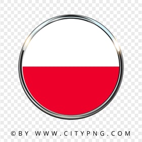 Poland Round Metal Framed Flag Icon HD PNG