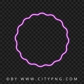 Neon Purple Wavy Circle Transparent PNG