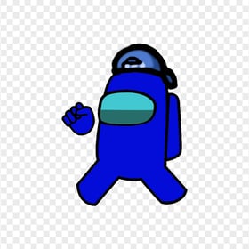 HD Blue Among Us Character Wear Backwards Baseball Cap PNG
