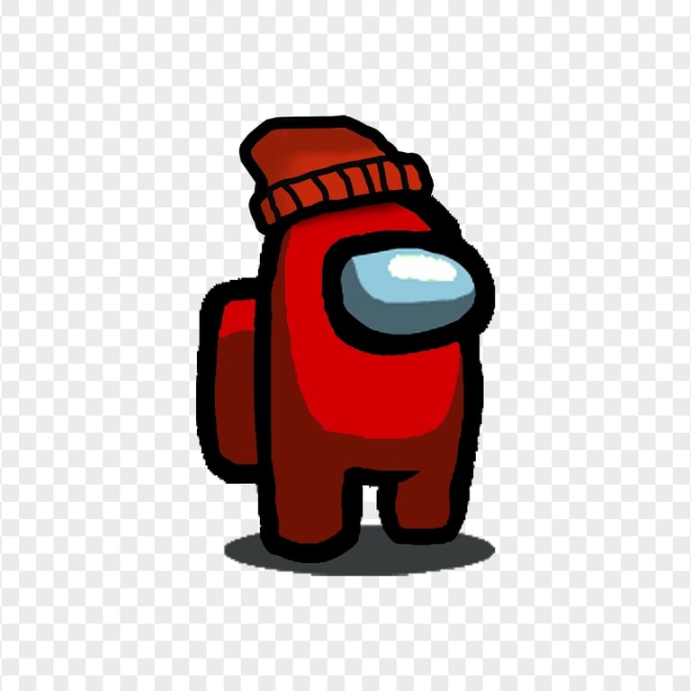 HD Red Among Us Character With Beanie Hat PNG Citypng