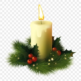 Download Christmas Pillar Candle Illustration PNG