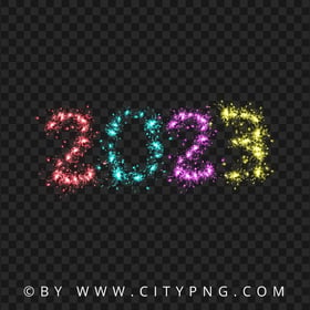 Sparkling 2023 Text Number Fireworks Effect PNG