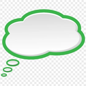 Cloud Thought Bubble Thinking Speech Green Border