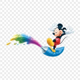 Mickey Mouse Jumping On Paint Bottle Image PNG