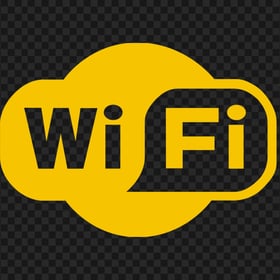 Wifi Wi-Fi Hotspot Wireless Yellow Logo Sign PNG IMG