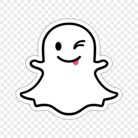 Snapchat Cute Cartoon Ghost Tongue Stickers PNG Image