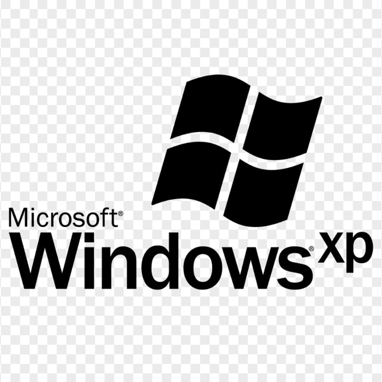 HD Windows Xp Black Logo PNG