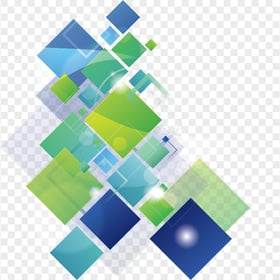 Square Green & Blue Shapes Abstract Download PNG