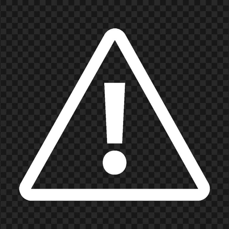 PNG Warning Caution Triangle Mark White Icon