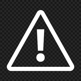 PNG Warning Caution Triangle Mark White Icon