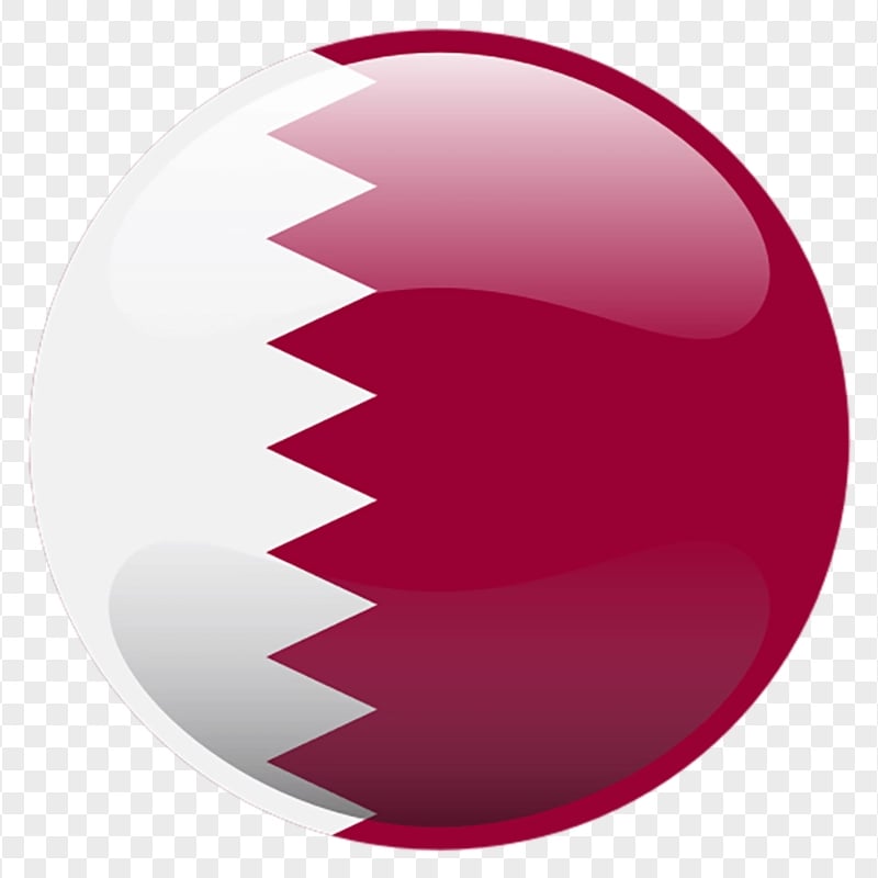 PNG Round Glossy Qatar Flag Button Icon