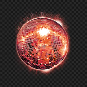 Glowing Red Disco Light Ball Download PNG
