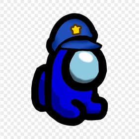 HD Blue Among Us Mini Crewmate Character Baby Police Hat PNG